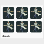 Vintages Lebensmittelgeschäft, Bäckerei mit Kondit Quadratischer Aufkleber (Blatt)