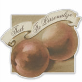 Vintages Lebensmittelgeschäft Peach Aufkleber (Vorderseite)