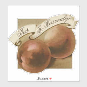 Vintages Lebensmittelgeschäft Peach Aufkleber