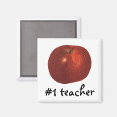 Vintages Lebensmittelobst, Bio, köstlicher Apfel Magnet (Vorderseite/Rückseite)