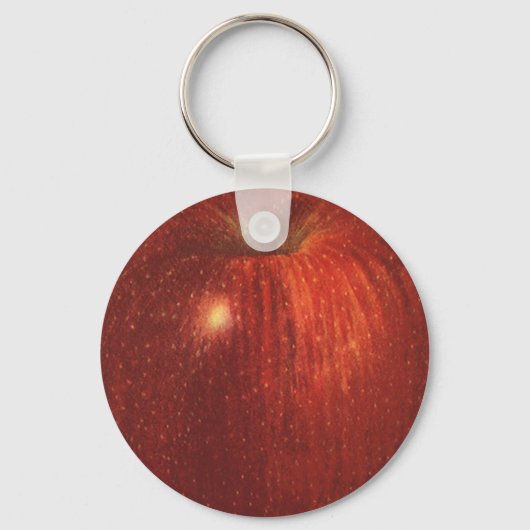 Vintages Lebensmittelobst, Bio, köstlicher Apfel Schlüsselanhänger (Vorderseite)