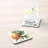 Vintages Lebensmittelobst, Granatapfel von Redoute Getränkeuntersetzer (Rechte Seite)