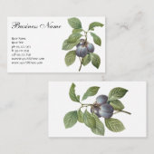 Vintages Lebensmittelobst, Lila Gartenpflanzen von Visitenkarte (Vorne/Hinten)