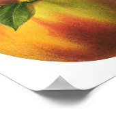 Vintages Lebensmittelobst, reife Bio Pfirsich mit  Poster (Ecke)