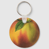 Vintages Lebensmittelobst, reife Bio Pfirsich mit  Schlüsselanhänger (Rückseite)