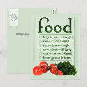 Vintages Lebensmittelplakat Postkarte (Vorne/Hinten)