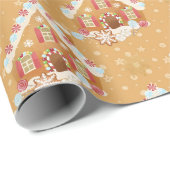 Vintages Lebkuchen Haus Kinder Weihnachten Geschenkpapier (Rolleneckpunkt)