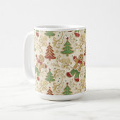 Vintages Lebkuchen Mann und Weihnachtsbaumen Kaffeetasse (Vorderseite Links)