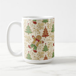 Vintages Lebkuchen Mann und Weihnachtsbaumen Kaffeetasse