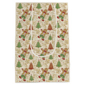 Vintages Lebkuchen Menschen & Weihnachtsbäume Mittlere Geschenktüte (Rückseite)