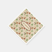 Vintages Lebkuchen Menschen & Weihnachtsbäume Serviette (Ecke)
