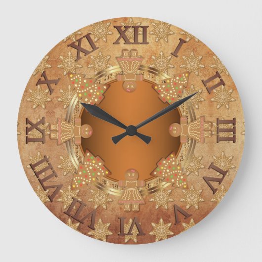 Vintages Lebkuchen Weihnachten Große Wanduhr (Vorderseite)