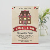 Vintages Lebkuchenherd Dekoratives Party Einladung (Stehend Vorderseite)