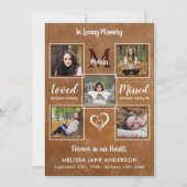 Vintages Leder 5 Foto Beileid Gedenkfeier Beerdigu Dankeskarte (Vorderseite)