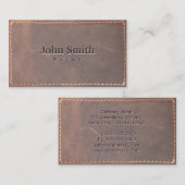 Vintages Leder des Pilotenführers  Visitenkarte (Vorne/Hinten)