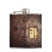 Vintages Leder Flachmann (Vorderseite)