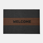 Vintages Lederbild in Schwarz und Braun Fußmatte (Vorderseite)