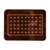 Vintages Lederbraun- und GoldDamaskatmuster Magnet (Horizontal)