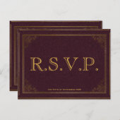 Vintages Lederbuch Bibliophile RSVP-Karte Einladungspostkarte (Vorne/Hinten)