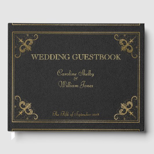 Vintages Lederbuch Hochzeitsbuch Gästebuch (Vorderseite)