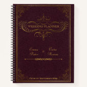 Vintages Lederbuch Hochzeitsplaner Notizblock (Vorderseite)