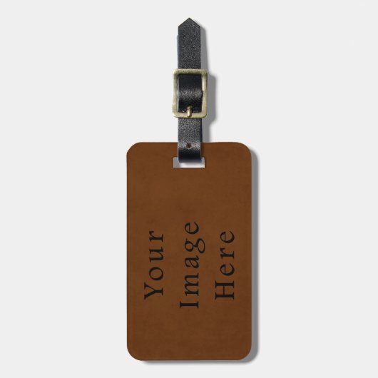 Vintages Ledergerbstoffpapier Gepäckanhänger (Vorderseite vertikal)