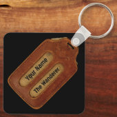 Vintages Lederkennzeichen Schlüsselanhänger (Rückseite)