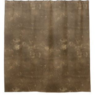 Vintages ledernes Blick-Badezimmer Browns Duschvorhang