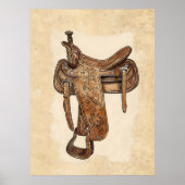 Vintages Ledersättel Mauer Poster (Vorne)