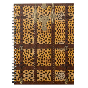 Vintages Ledertribal Cheetah Animal Print Notizblock
