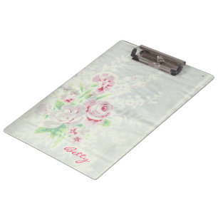 Vintages Leinen mit Kohl-Rosen-Klemmbrett Klemmbrett