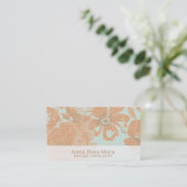 *~* Vintages Leinenbronzegoldblumentürkis Visitenkarte (Stehend Vorderseite)