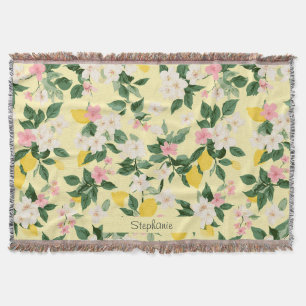 Vintages Lemon & Blossom-Muster auf Gelb Decke