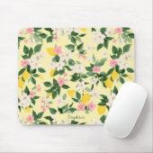 Vintages Lemon & Blossom-Muster auf Gelb Mousepad (Mit Mouse)