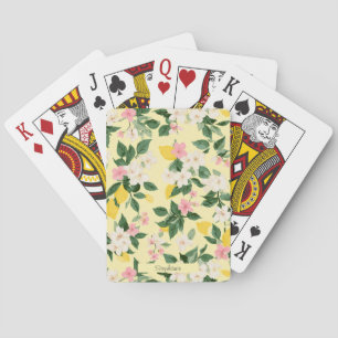 Vintages Lemon & Blossom-Muster auf Gelb Spielkarten