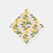 Vintages Lemon & Blossom-Muster auf rosa (2) Serviette (Ecke)