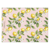 Vintages Lemon & Blossom-Muster auf rosa (2) Tischdecke (Vorderseite (Horizontal))