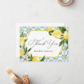 Vintages Lemon Brautparty Danke Note Card Mitteilungskarte (Vorderseite/Rückseite Beispiel)