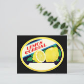 Vintages Lemon-Cordial-Label Postkarte (Stehend Vorderseite)