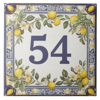 Vintages Lemon Door House Nummernschild Fliese