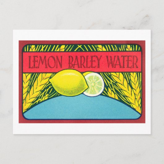 Vintages Lemon-Gerstenwasser Postkarte (Vorderseite)