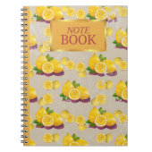 Vintages Lemon-Muster-Notebook Notizblock (Vorderseite)