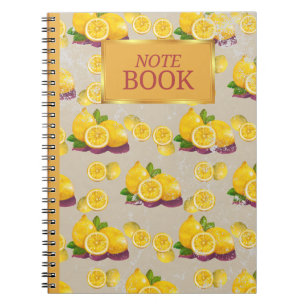 Vintages Lemon-Muster-Notebook Notizblock