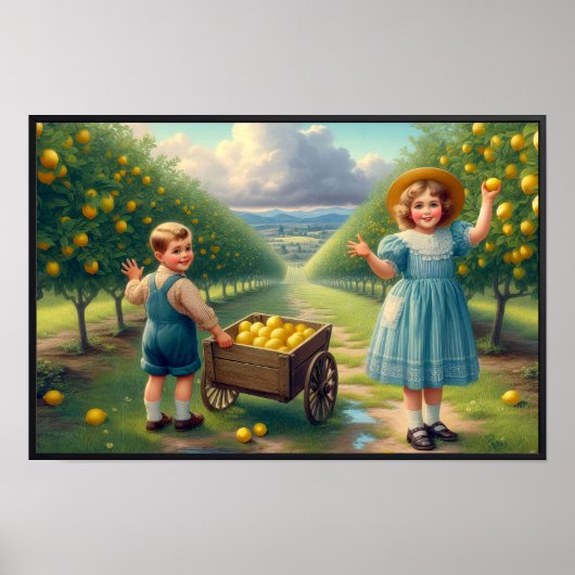 Vintages Lemon Orchard Children Poster (Vorne)