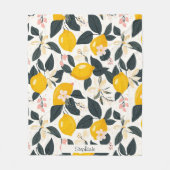 Vintages Lemon- und rosa Blossom-Muster Fleecedecke (Vorderseite)
