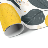 Vintages Lemon- und rosa Blossom-Muster Geschenkpapier (Rolleneckpunkt)