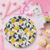 Vintages Lemon- und rosa Blossom-Muster Pappteller (Party)