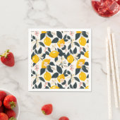 Vintages Lemon- und rosa Blossom-Muster Serviette (Beispiel)
