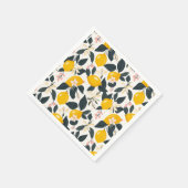 Vintages Lemon- und rosa Blossom-Muster Serviette (Ecke)