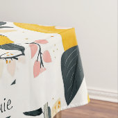 Vintages Lemon- und rosa Blossom-Muster Tischdecke (Beispiel)